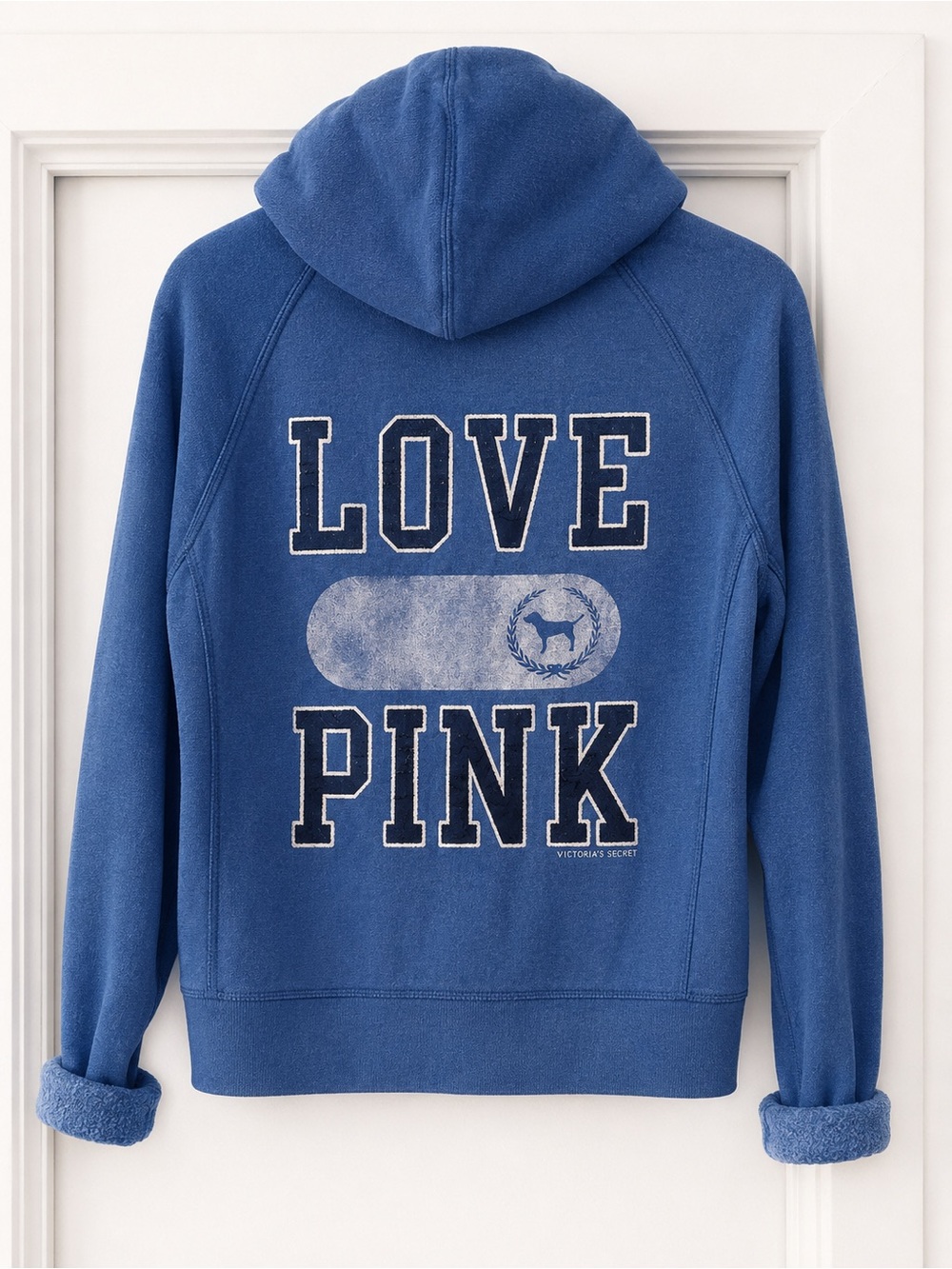 PINK Victoria's Secret Royal Blue 'LOVE PINK' Graphic Hoodie